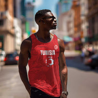 Custom Tunisia Football Men Tank Top 2026 Eagles of Carthage Red Grunge - Wonder Print Shop