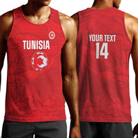 Custom Tunisia Football Men Tank Top 2026 Eagles of Carthage Red Grunge - Wonder Print Shop