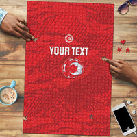 Custom Tunisia Football Puzzle 2026 Eagles of Carthage Red Grunge - Wonder Print Shop