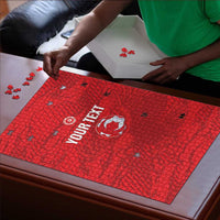 Custom Tunisia Football Puzzle 2026 Eagles of Carthage Red Grunge - Wonder Print Shop