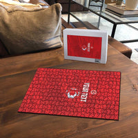 Custom Tunisia Football Puzzle 2026 Eagles of Carthage Red Grunge - Wonder Print Shop