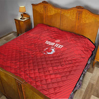 Custom Tunisia Football Quilt 2026 Eagles of Carthage Red Grunge - Wonder Print Shop