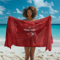 Custom Tunisia Football Sarong 2026 Eagles of Carthage Red Grunge - Wonder Print Shop