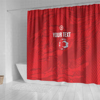 Custom Tunisia Football Shower Curtain 2026 Eagles of Carthage Red Grunge - Wonder Print Shop