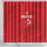 Custom Tunisia Football Shower Curtain 2026 Eagles of Carthage Red Grunge - Wonder Print Shop