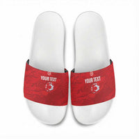 Custom Tunisia Football Slide Sandals 2026 Eagles of Carthage Red Grunge - Wonder Print Shop