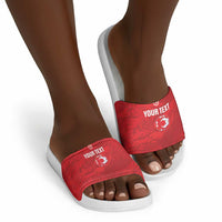 Custom Tunisia Football Slide Sandals 2026 Eagles of Carthage Red Grunge - Wonder Print Shop