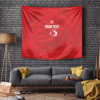 Custom Tunisia Football Tapestry 2026 Eagles of Carthage Red Grunge - Wonder Print Shop