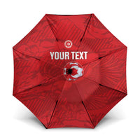 Custom Tunisia Football Umbrella 2026 Eagles of Carthage Red Grunge - Wonder Print Shop