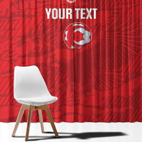 Custom Tunisia Football Window Curtain 2026 Eagles of Carthage Red Grunge - Wonder Print Shop