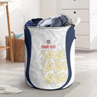 Custom England 2026 Football Laundry Basket Go Three Lions Grunge Style - Wonder Print Shop