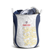 Custom England 2026 Football Laundry Basket Go Three Lions Grunge Style - Wonder Print Shop