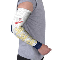 Custom England 2026 Football Arm Sleeves Go Three Lions Grunge Style - Wonder Print Shop