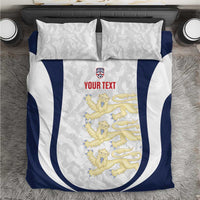 Custom England 2026 Football Bedding Set Go Three Lions Grunge Style - Wonder Print Shop