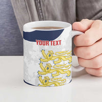 Custom England 2026 Football Ceramic Mug Go Three Lions Grunge Style - Wonder Print Shop