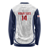 Custom England 2026 Football Long Sleeve Shirt Go Three Lions Grunge Style - Wonder Print Shop
