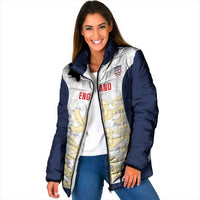 Custom England 2026 Football Padded Jacket Go Three Lions Grunge Style - Wonder Print Shop