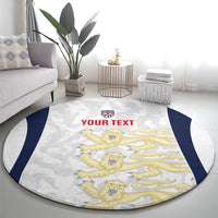 Custom England 2026 Football Round Carpet Go Three Lions Grunge Style - Wonder Print Shop