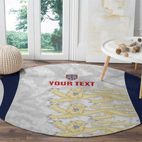 Custom England 2026 Football Round Carpet Go Three Lions Grunge Style - Wonder Print Shop