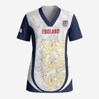 Custom England 2026 Football Scrub Top Go Three Lions Grunge Style - Wonder Print Shop