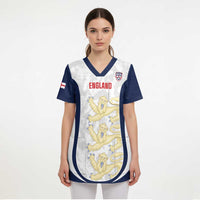 Custom England 2026 Football Scrub Top Go Three Lions Grunge Style - Wonder Print Shop