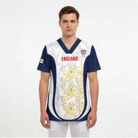 Custom England 2026 Football Scrub Top Go Three Lions Grunge Style - Wonder Print Shop