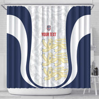 Custom England 2026 Football Shower Curtain Go Three Lions Grunge Style - Wonder Print Shop
