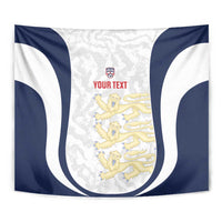 Custom England 2026 Football Tapestry Go Three Lions Grunge Style - Wonder Print Shop