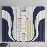 Custom England 2026 Football Window Curtain Go Three Lions Grunge Style - Wonder Print Shop