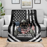 USA National K9 Veterans Day Blanket Honoring Our Furring Heroes