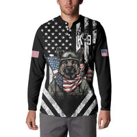 USA National K9 Veterans Day Button Sweatshirt Honoring Our Furring Heroes