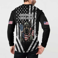 USA National K9 Veterans Day Button Sweatshirt Honoring Our Furring Heroes