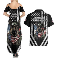USA National K9 Veterans Day Couples Matching Summer Maxi Dress and Hawaiian Shirt Honoring Our Furring Heroes