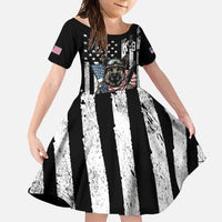 USA National K9 Veterans Day Family Matching Off Shoulder Maxi Dress and Hawaiian Shirt Honoring Our Furring Heroes