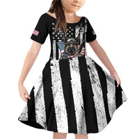 USA National K9 Veterans Day Family Matching Off Shoulder Short Dress and Hawaiian Shirt Honoring Our Furring Heroes