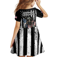 USA National K9 Veterans Day Family Matching Off Shoulder Short Dress and Hawaiian Shirt Honoring Our Furring Heroes