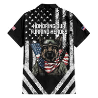 USA National K9 Veterans Day Family Matching Off Shoulder Short Dress and Hawaiian Shirt Honoring Our Furring Heroes