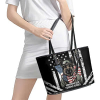 USA National K9 Veterans Day Leather Tote Bag Honoring Our Furring Heroes