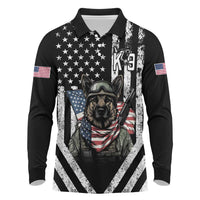 USA National K9 Veterans Day Long Sleeve Polo Shirt Honoring Our Furring Heroes