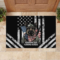 USA National K9 Veterans Day Rubber Doormat Honoring Our Furring Heroes