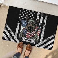 USA National K9 Veterans Day Rubber Doormat Honoring Our Furring Heroes