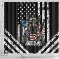 USA National K9 Veterans Day Shower Curtain Honoring Our Furring Heroes