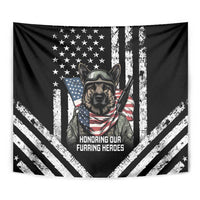 USA National K9 Veterans Day Tapestry Honoring Our Furring Heroes