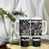 USA National K9 Veterans Day Tumbler With Handle Honoring Our Furring Heroes