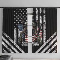 USA National K9 Veterans Day Window Curtain Honoring Our Furring Heroes