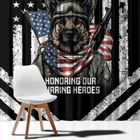 USA National K9 Veterans Day Window Curtain Honoring Our Furring Heroes