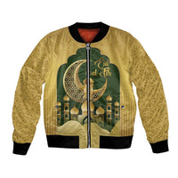 Eid al-Fitr Bomber Jacket Khair Mubarak Islamic Pattern