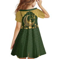 Eid al-Fitr Family Matching Mermaid Dress and Hawaiian Shirt Khair Mubarak Islamic Pattern