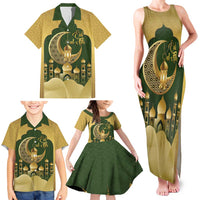 Eid al-Fitr Family Matching Tank Maxi Dress and Hawaiian Shirt Khair Mubarak Islamic Pattern