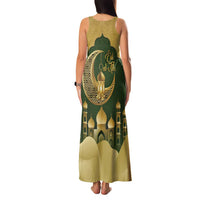 Eid al-Fitr Family Matching Tank Maxi Dress and Hawaiian Shirt Khair Mubarak Islamic Pattern